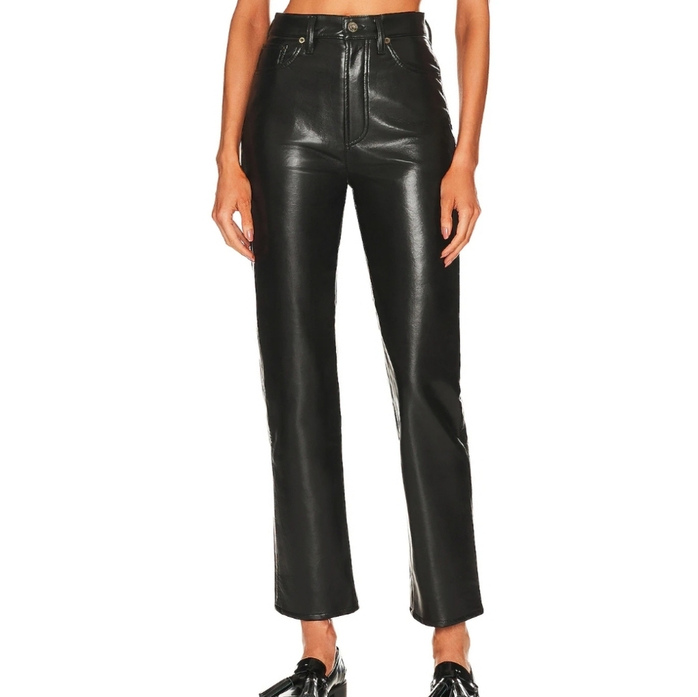 AGOLDE Recycled Leather Fitted 90's Pants sz 28